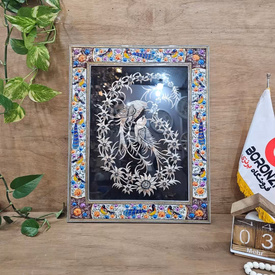 تابلو گل و مرغ خاتم نقاشی