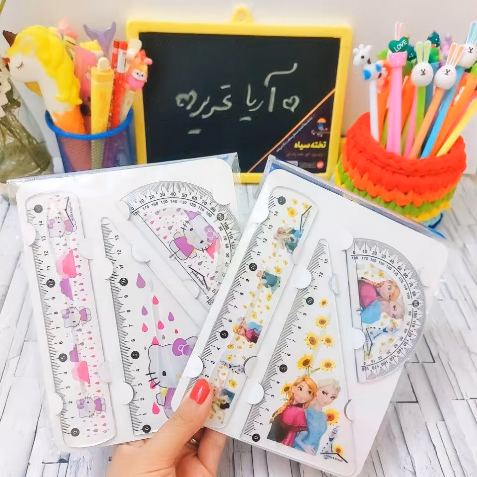 ست خط کش و نقاله و گونیا پلاستیکی