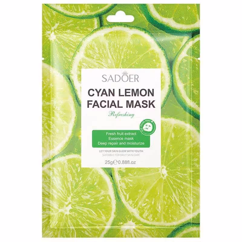 ماسک ورقه ای صورت لیمو سادور ضد چین و چروک و ازبین برنده خطوط ریز پوست صورت محصولات پوستی سانیا 