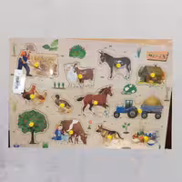 پازل چوبی یک تکه مزرعه  دسته دار