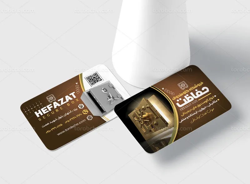 طرح کارت ویزیت فروشگاه گاو صندوق | گرافیک با طعم تربچه