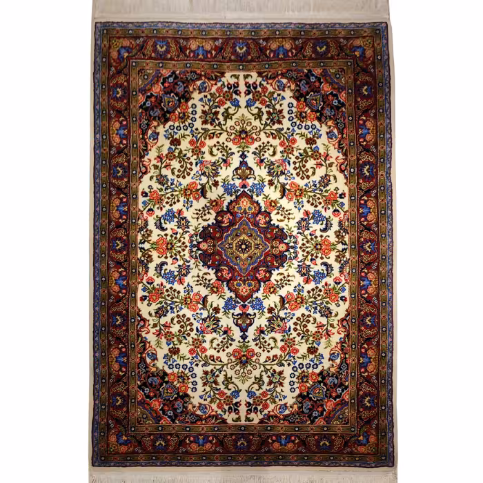 فرش دستبافت دو متری طرح گل سرخ بیجار کد 250