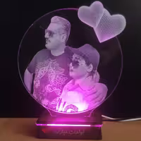 آباژورچهره 30سانت طرحf 1 پایه ساده تک نور بنفش با حک متن