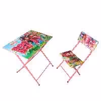 میز تحریر با صندلی میزیمو طرح توت فرنگی (مدل پایه رنگی) کد 251