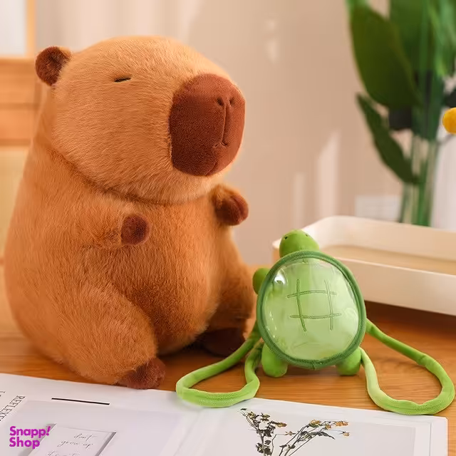 عروسک طرح خوکچه مدل کوله دار کد JI110 ارتفاع 35 سانتی‌متر