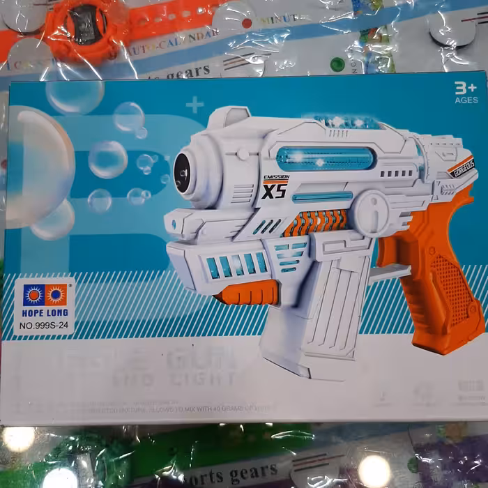 تفنگ حباب ساز  باطری خور موزیکال چراغدار 999 خارجی 