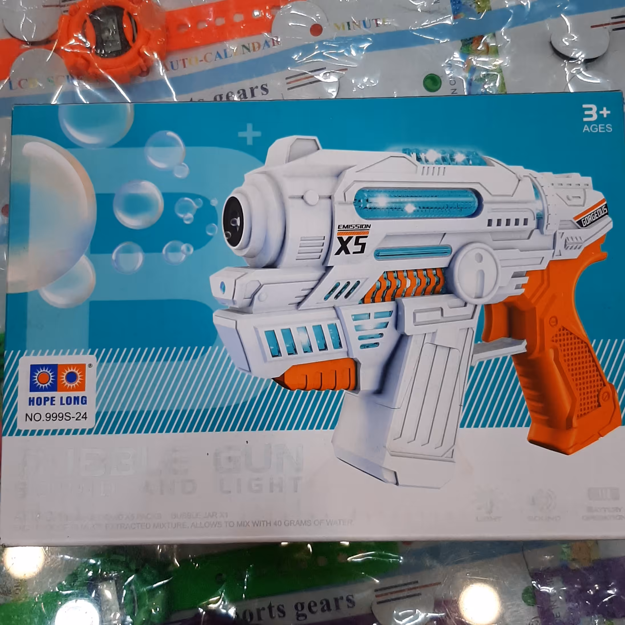 تفنگ حباب ساز  باطری خور موزیکال چراغدار 999 خارجی 