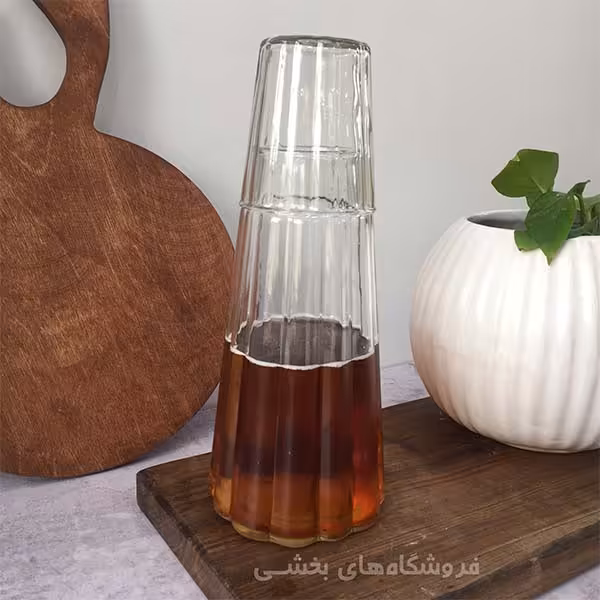 پارچ شیشه ای  لیوان دار مدل شب آرارات