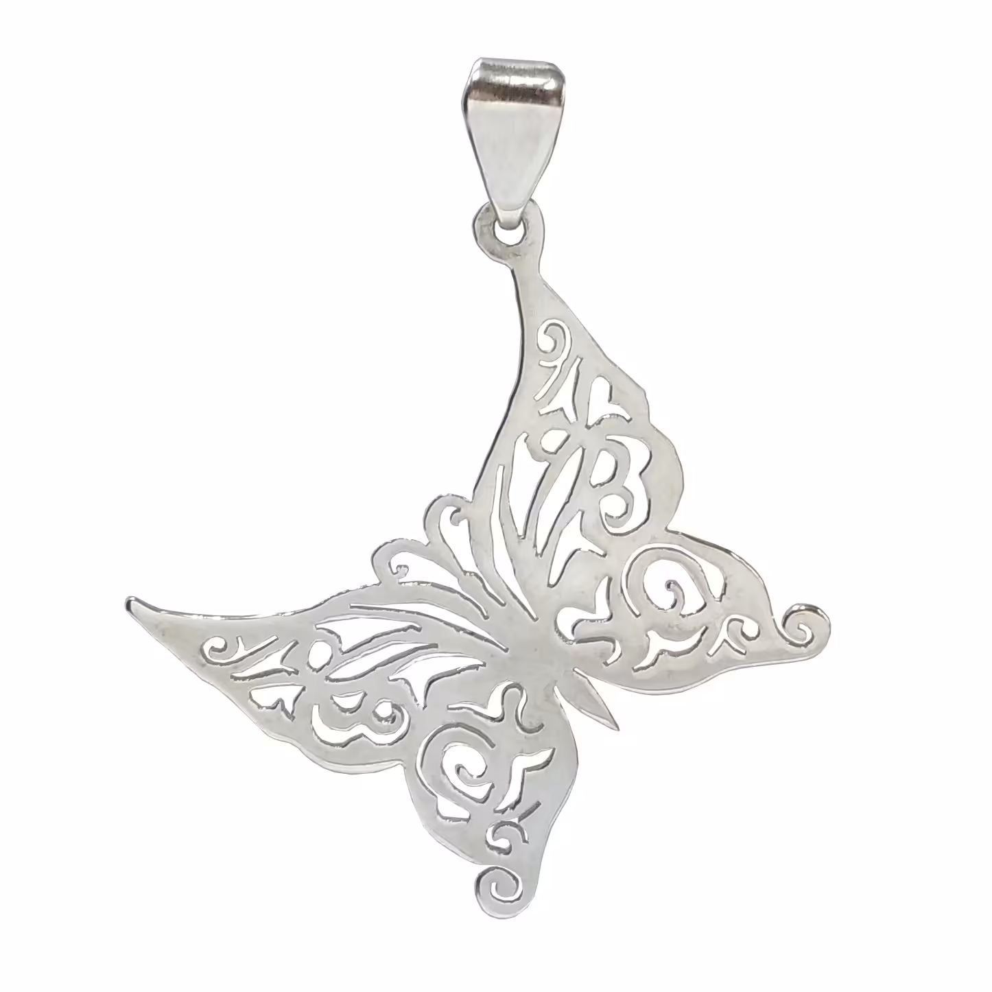 آویز نقره پروانه طرح دار دست ساز