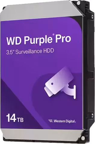 خرید حافظه هارد دوربین مداربسته 14 ترابایت WD مدل Purple Pro Surveillance WD142PURP