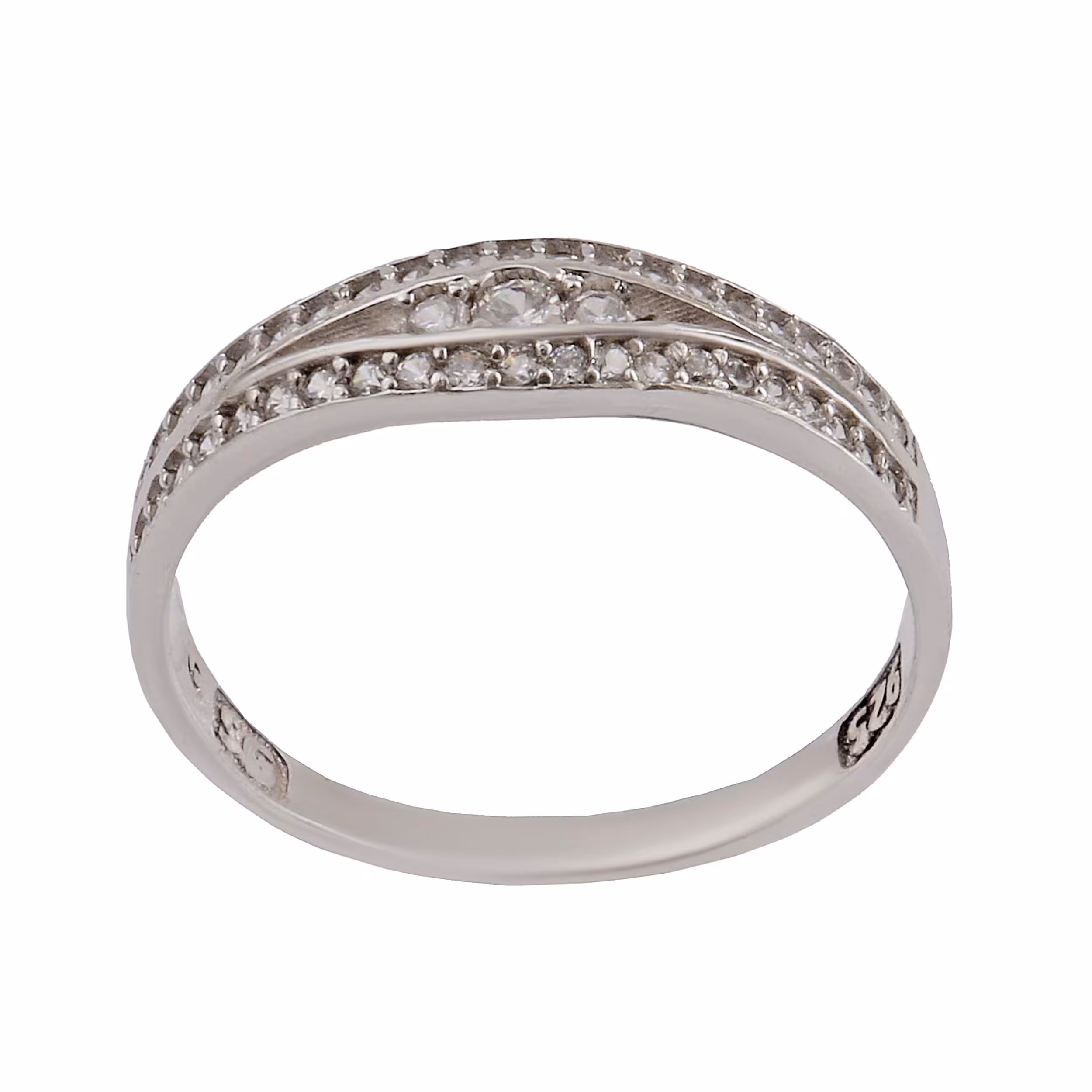 انگشتر نقره زنانه بازرگانی میلادی مدل تک نگین کوارتز  برلیان اتمی AWR1298