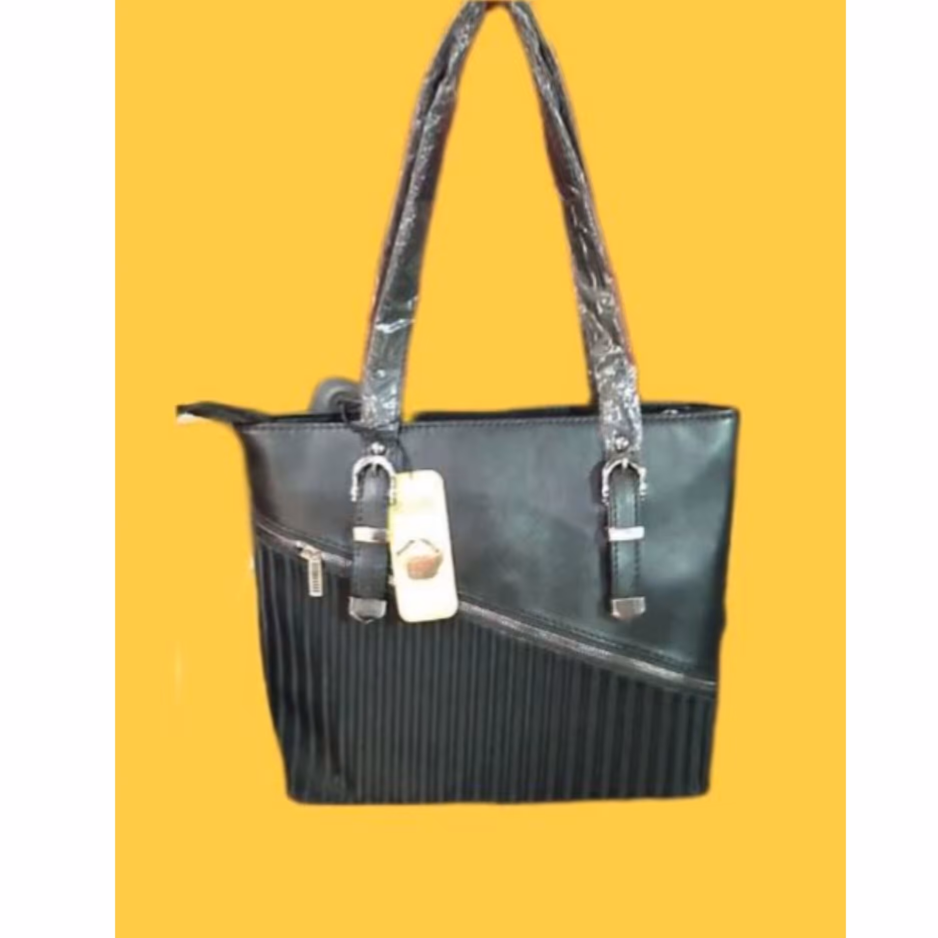 کیف زنانه طرح دار سایز بزرگ رنگ مشکی 