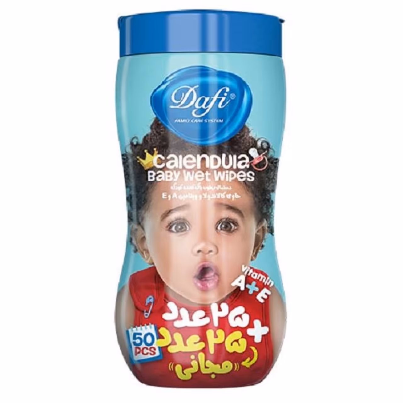 دستمال مرطوب کودک دافی مدل calendula بسته 50 عددی