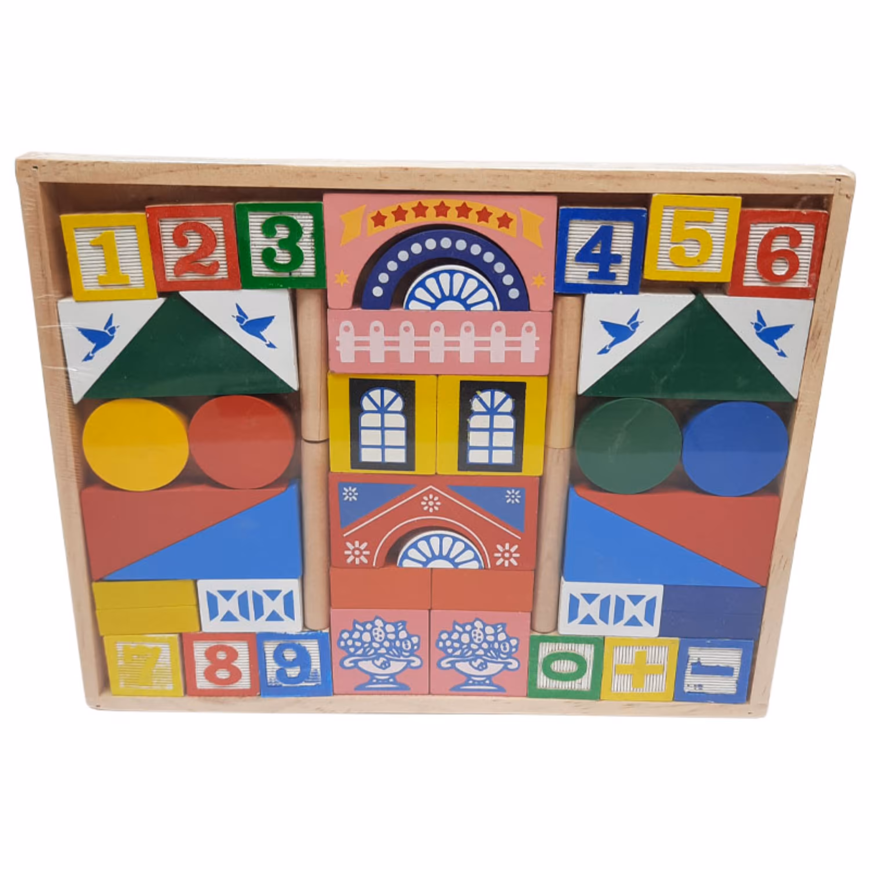 اسباب بازی آموزشی بریکس چوبی جعبه ای 48 تکه طرح خانواده