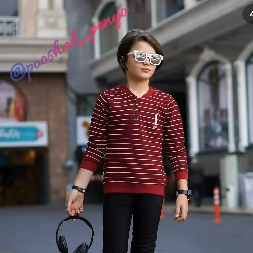 بلوز تک پسرانه سایز 45  رنگ زرشکی 