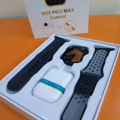 پک ویژه ساعت هوشمند سری 9و ایرپاد W26 Pro Max دارای دو بند