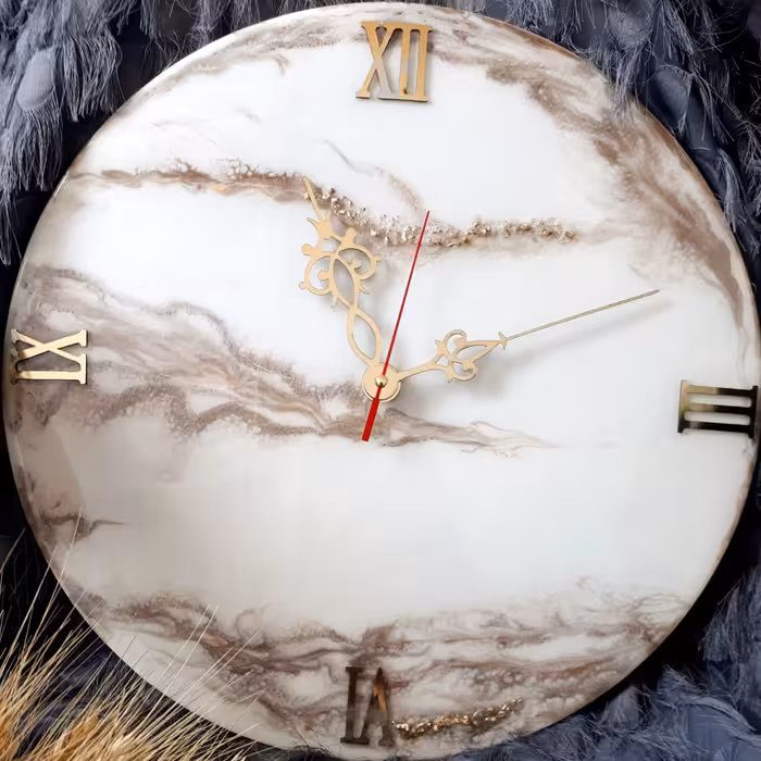 ساعت دیواری،چوبو رزین قطر40،نشکن،