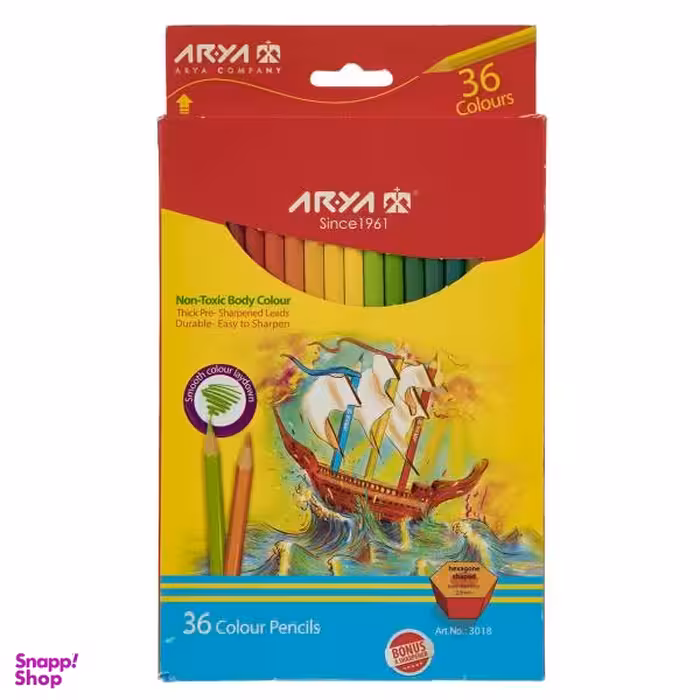 مداد رنگی 36 رنگ آریا مدل 3018