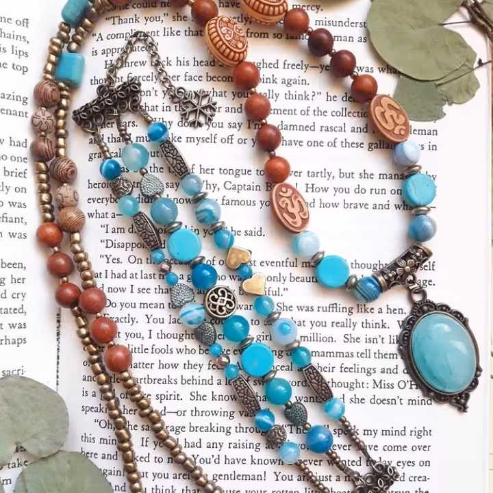 ست کامل سنگ عقیق آبی