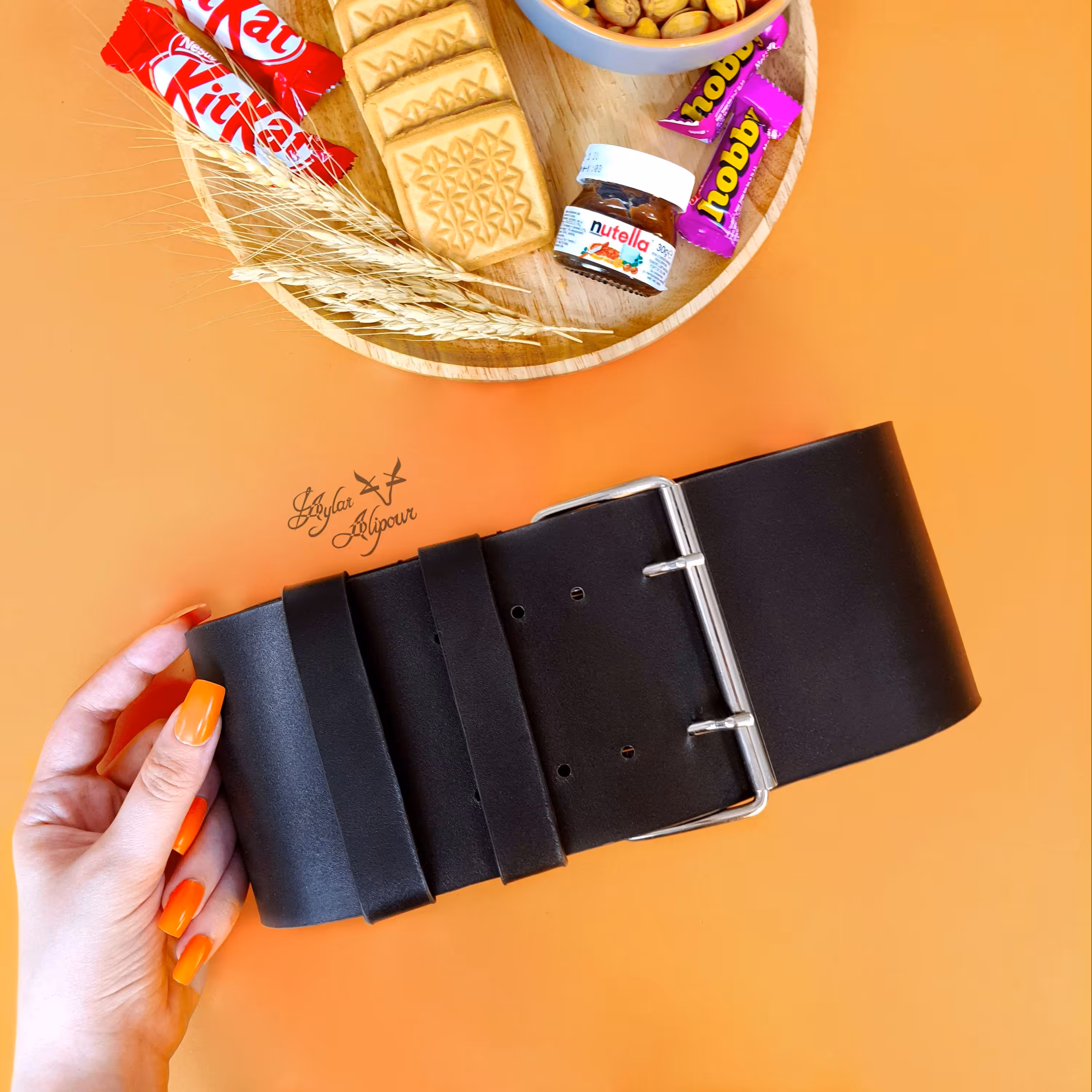 کمربند چرمی پهن 10 سانتی کد 226