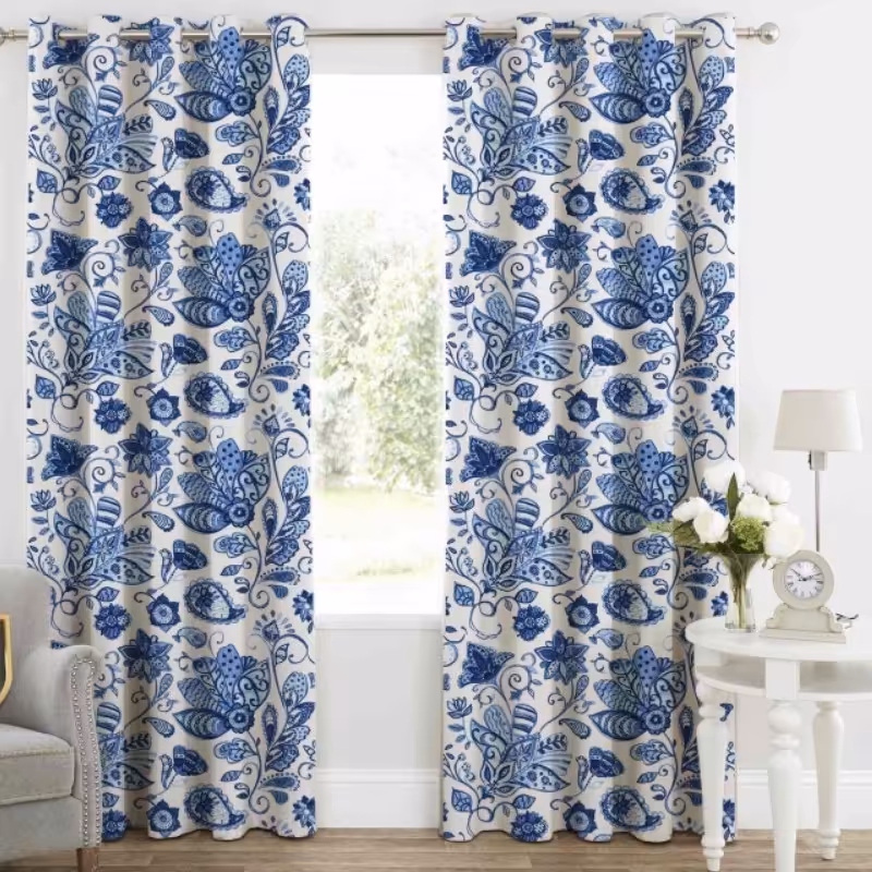 پرده چاپی پانچ طرح گُل کد378