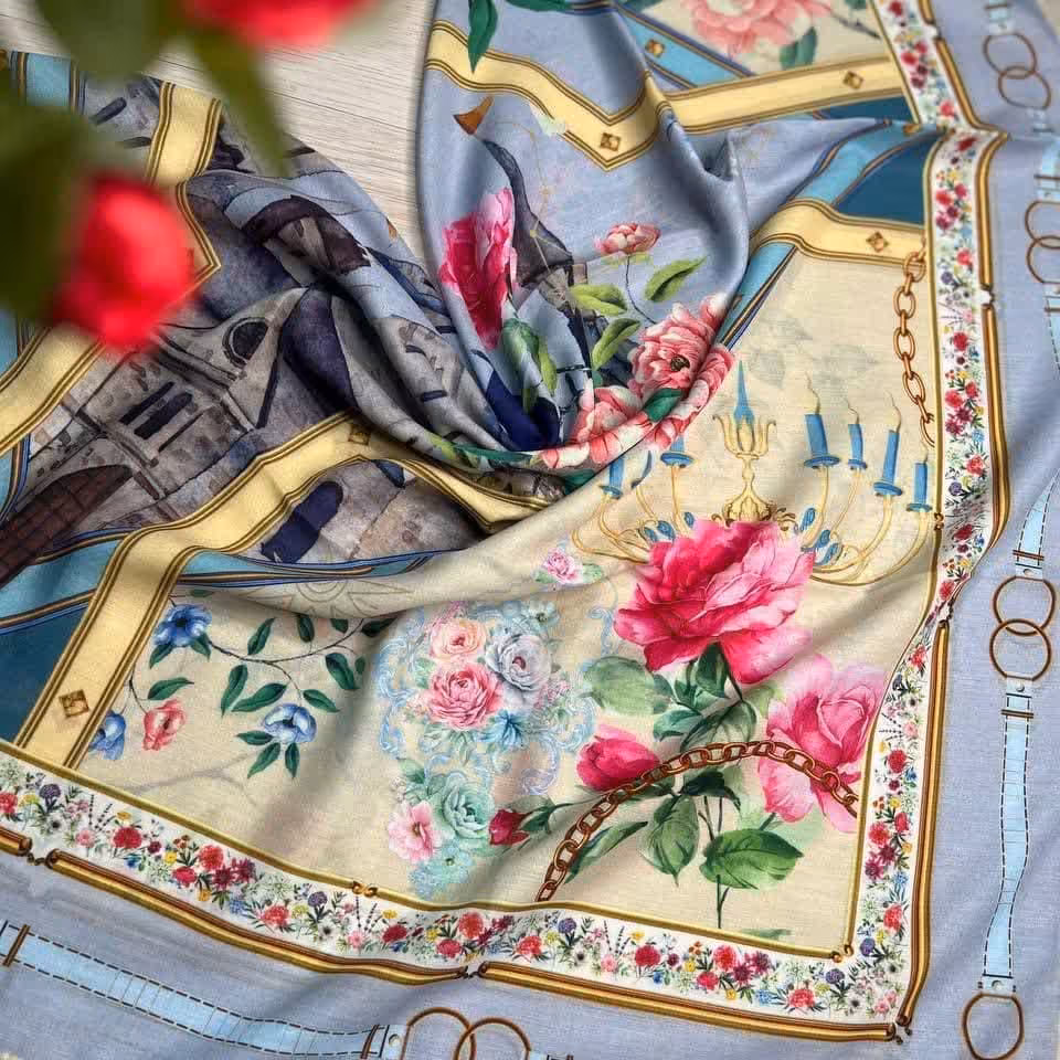 روسری سوپر نخ قواره 120 - کد شماره 3  - هدیه روز مادر (ارسال رایگان)