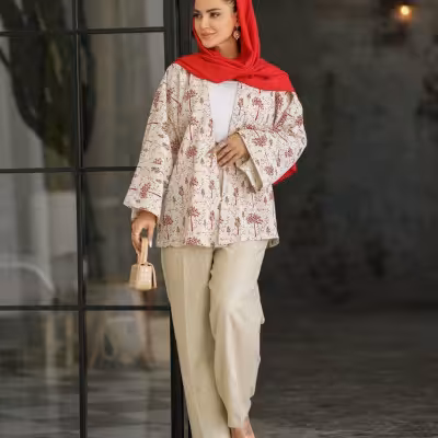 ست دوتیکه مانتو و شلوار مدل طنین