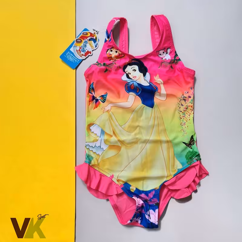 مایو بچه گانه وارداتی طرح سفیدبرفی رنگ صورتی قبل از ثبت موجودی بگیرید