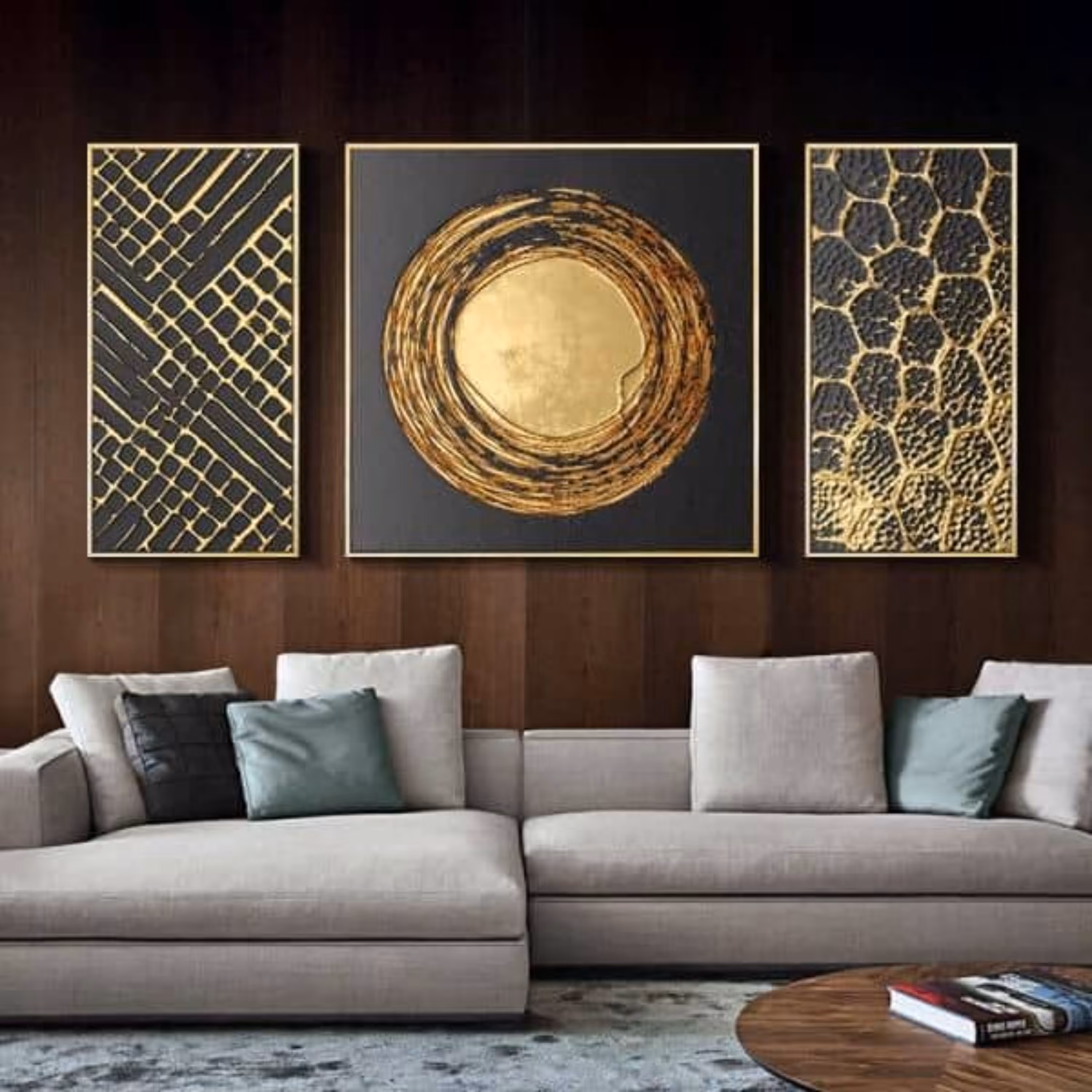 تابلو ورق طلا طرح مدرن  