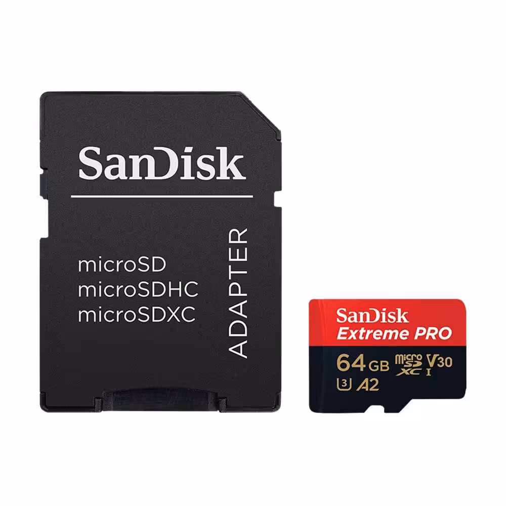 کارت حافظه سن دیسک A2 Sandisk Extreme pro micro SDXC UHS-1 card with adapter 64G 170mb/s