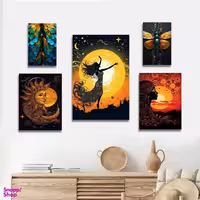 تابلو شاسی بکلیت طرح غروب خورشید مدل SH-1194 مجموعه 5 عددی