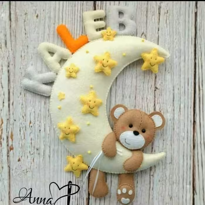 آویز اسم خرس و ماه