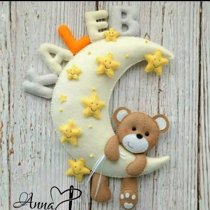 آویز اسم خرس و ماه