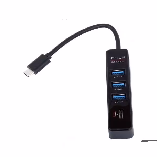 هاب 4 پورت Type C به USB 3.1 و Type C آی ای تاپ مدل  IETOP 4PORT HUB 3.1 TYPE-C TU-337