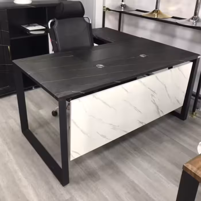 میز مدرن پایه فلزی مدیریت کارمندی باال(هزینه ارسال به عهده مشتری ارسال با باربری پسکرایه)