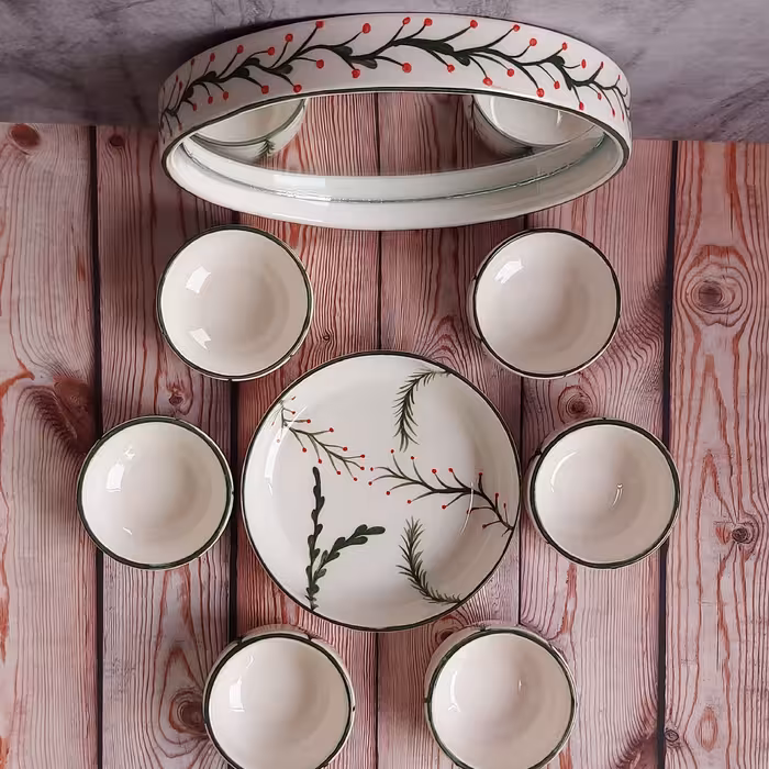 هفت سین سرامیکی 8 تکه طرح کاج   