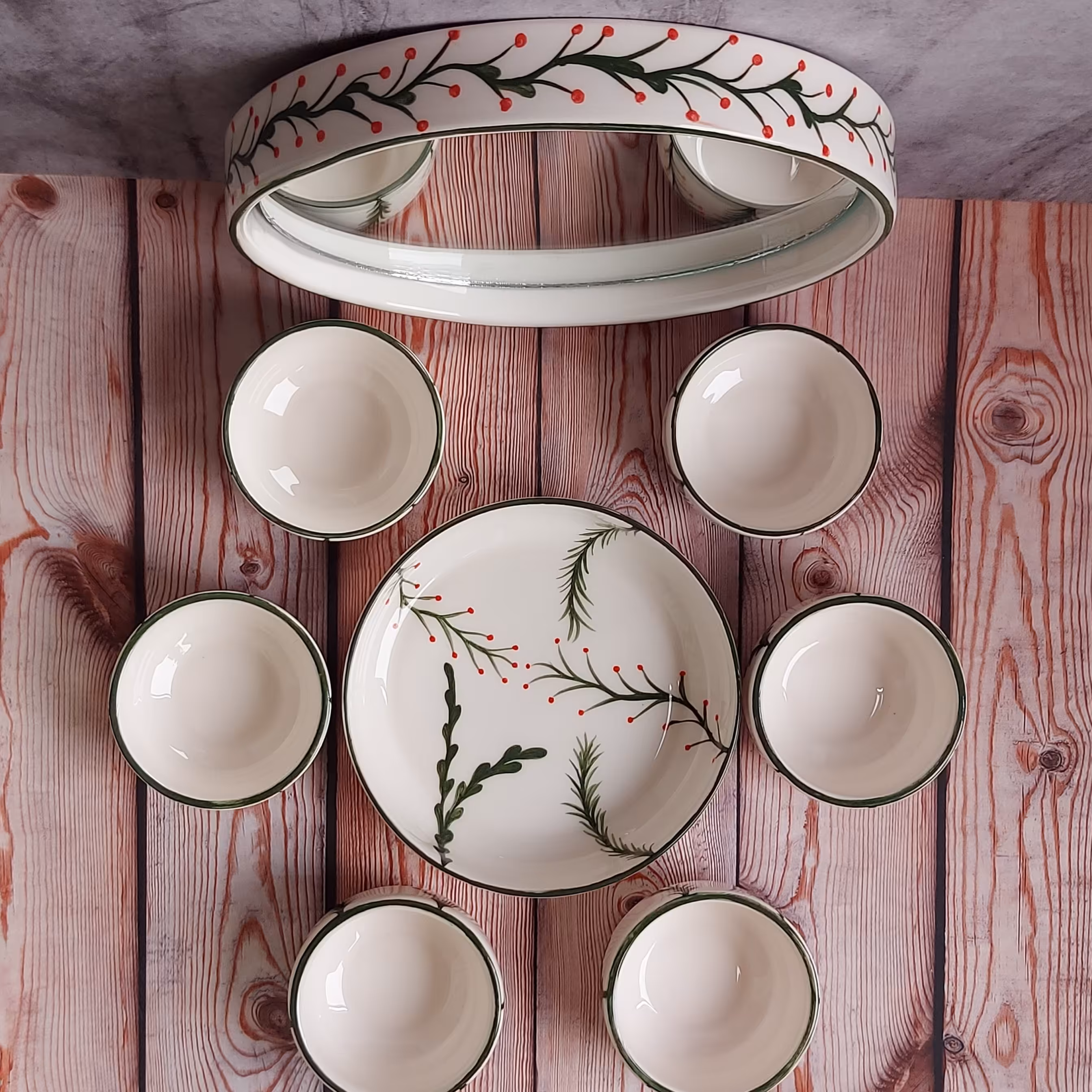 هفت سین سرامیکی 8 تکه طرح کاج   