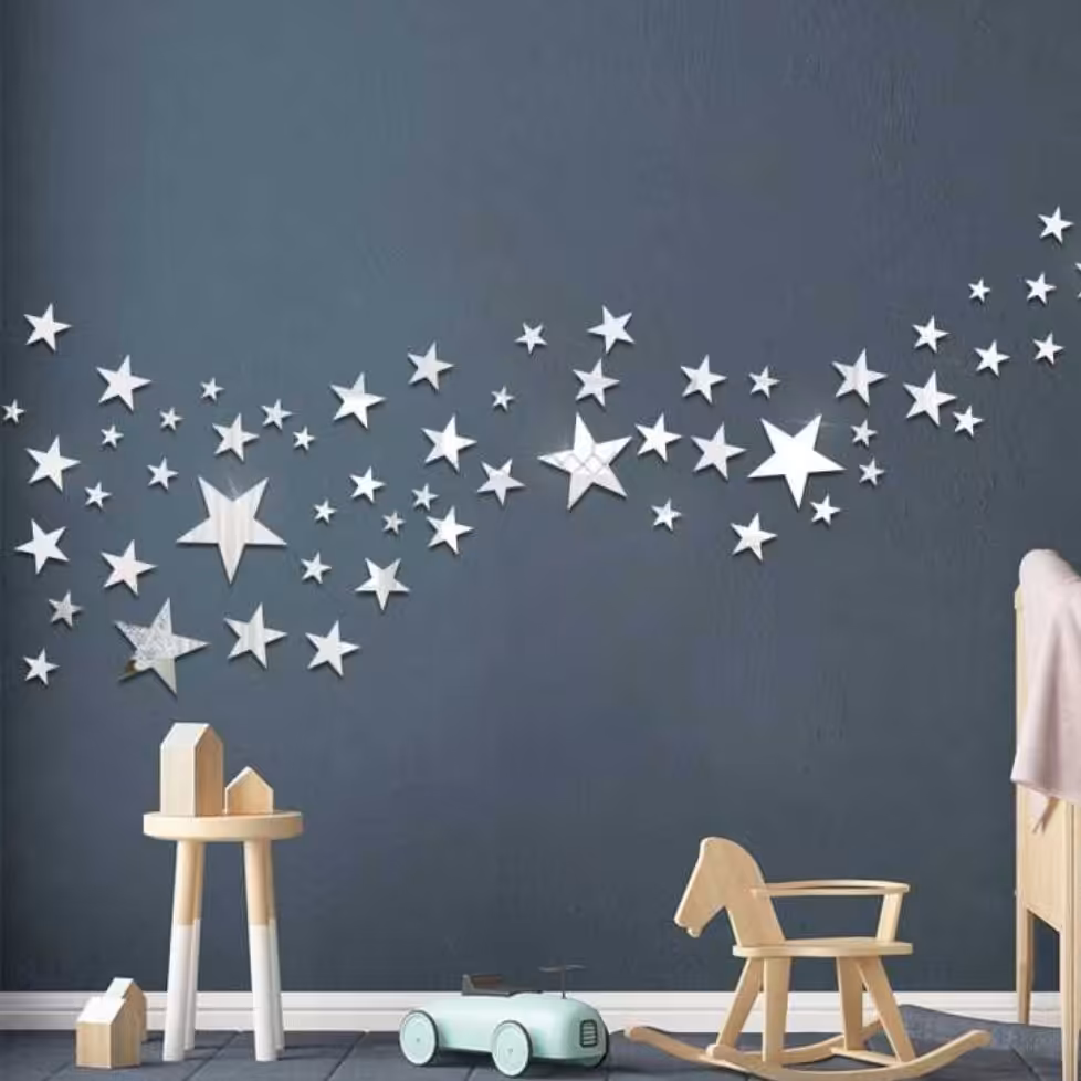 آینه مدل ستاره بسته 40 عددی آینه تزیینی لوکس و لاکچری