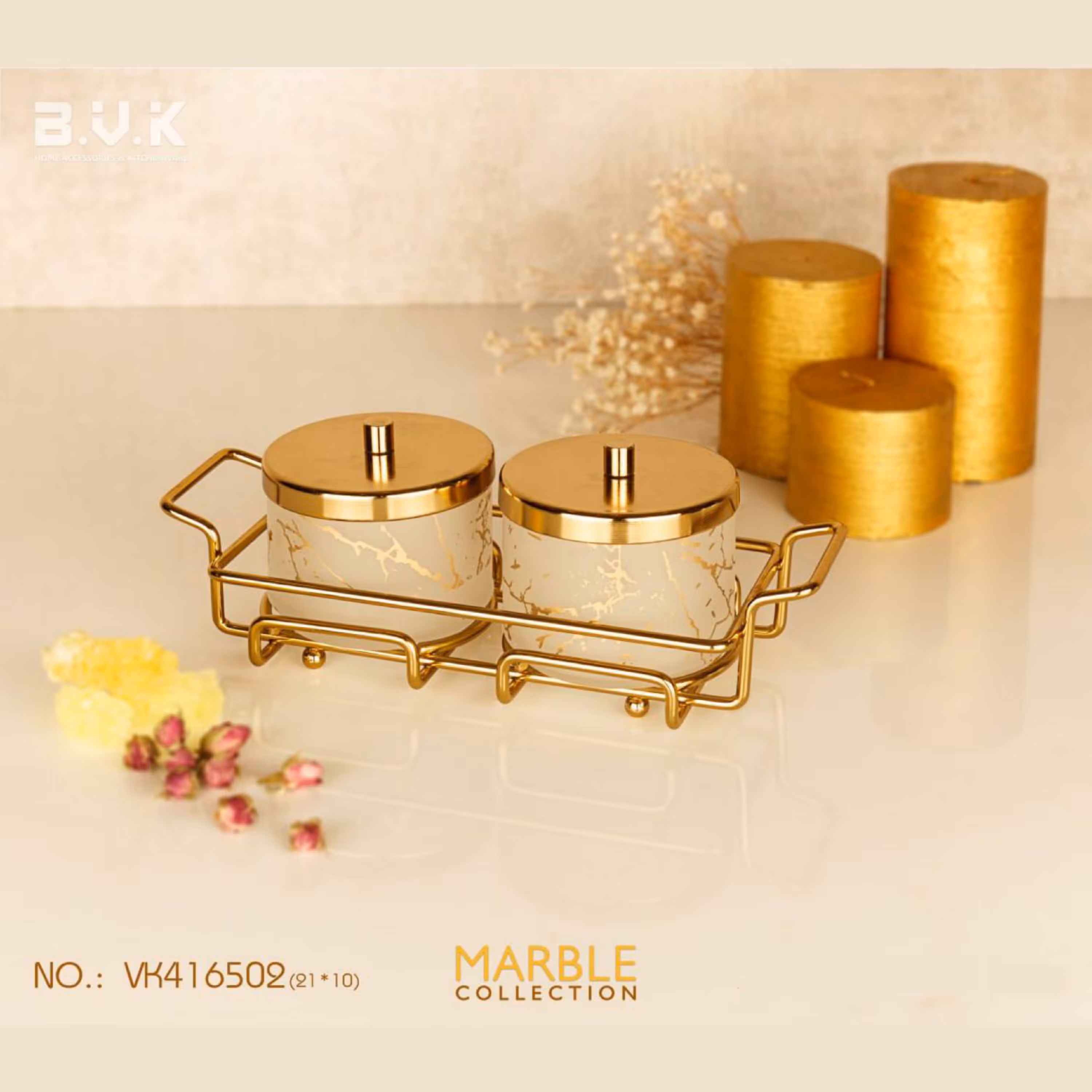 شیر و شکر ماربل شیشه ای برند بی وی کی vk416502