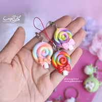 آویز موبایل خمیری طرح آبنبات