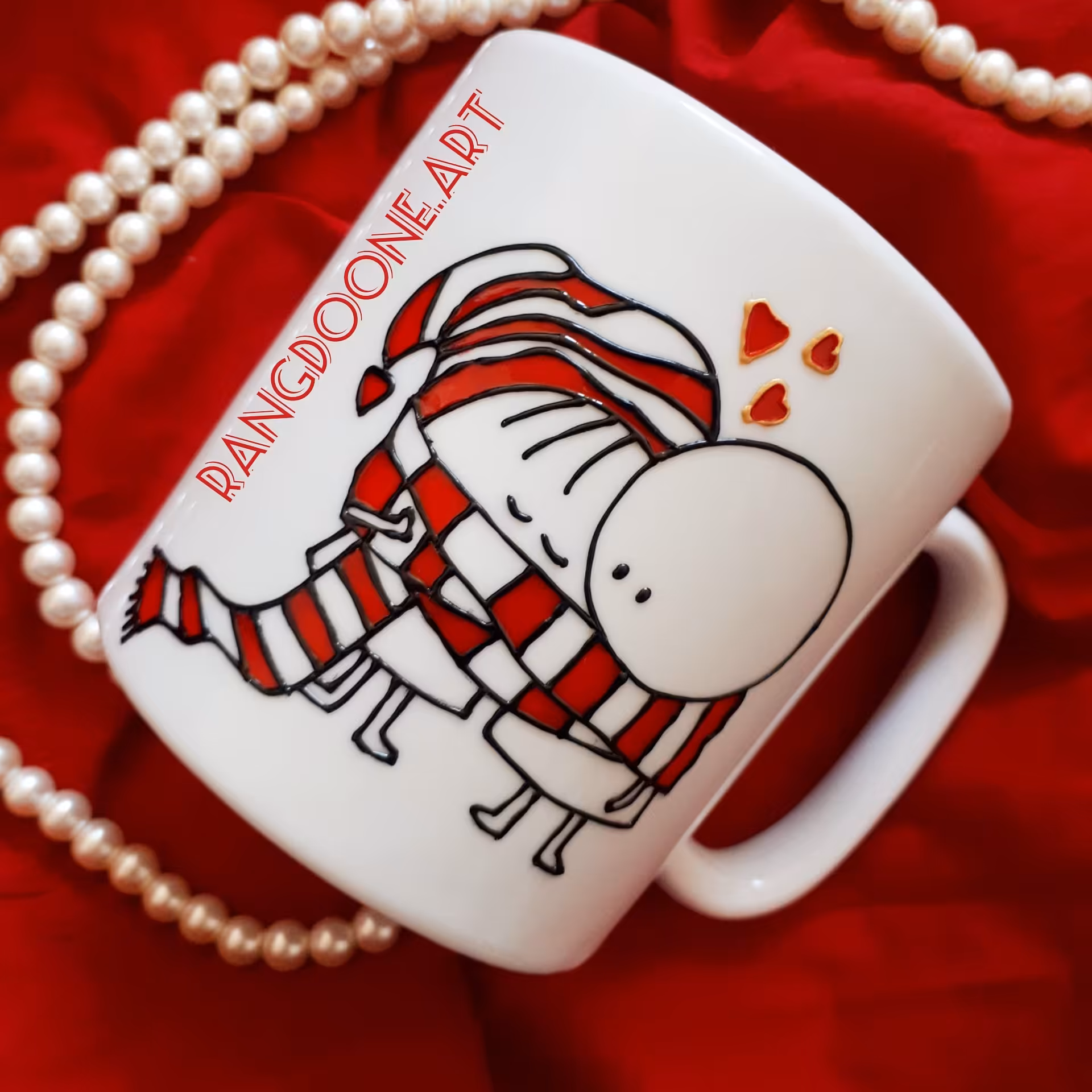 ماگ لیوان ویترای طرح عشقانه زمستونی 