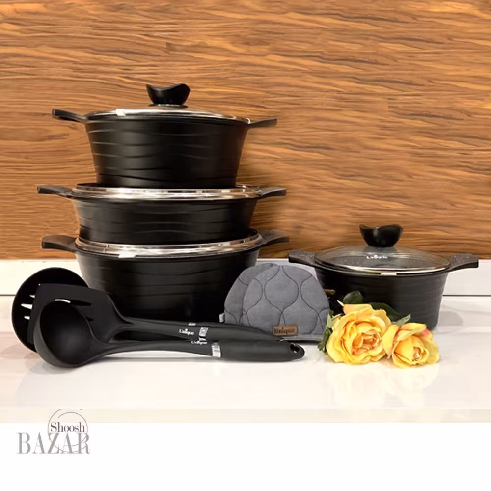 سرویس 11 پارچه مشکی لاین یونیک کد 7721