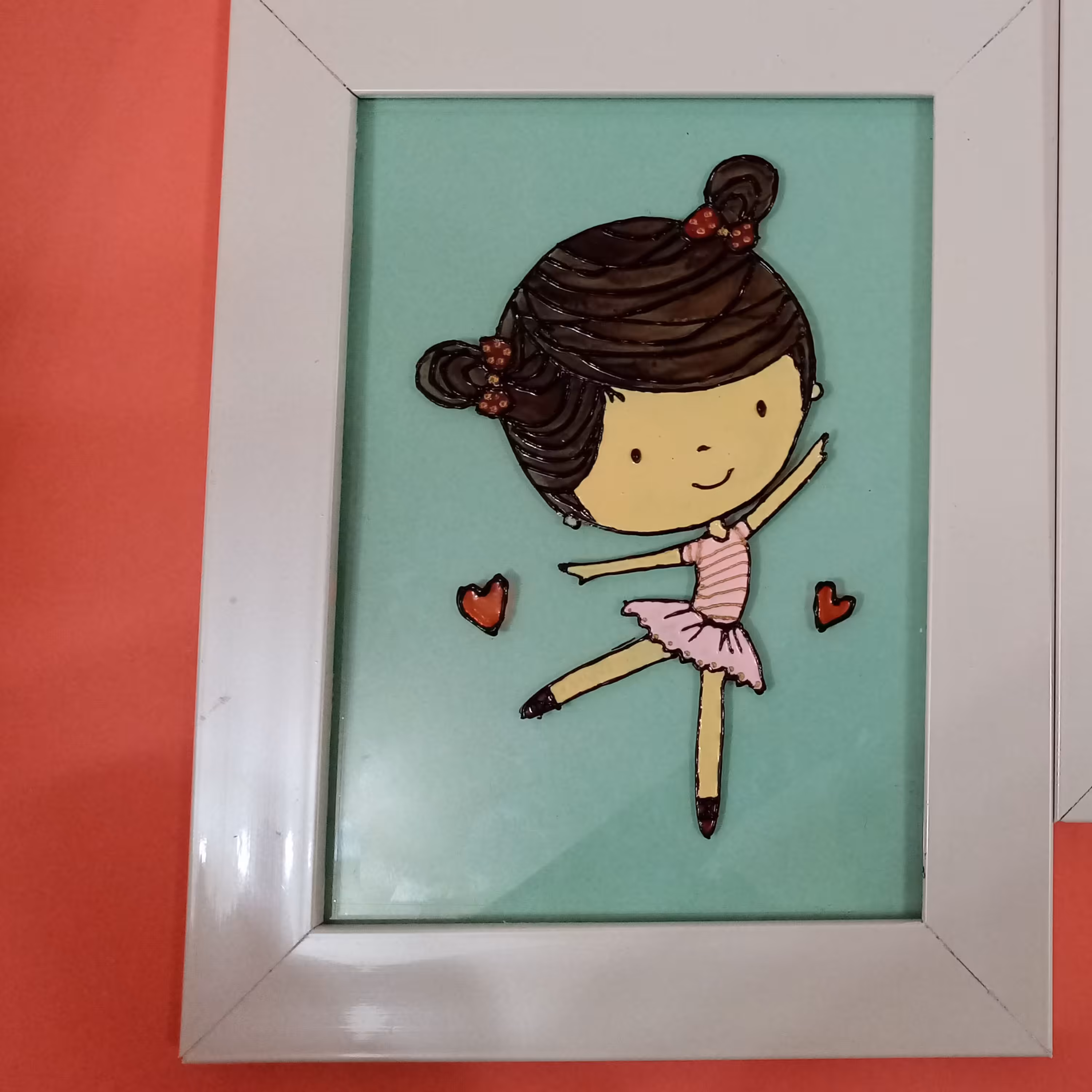 تابلوی ویترای طرح دختر کوچولو