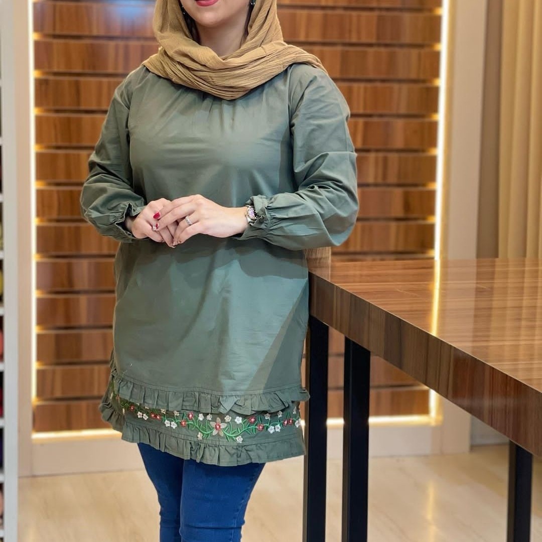 تونیک گلدوزی دخترانه و زنانه مدل گلشن در رنگ بندی ( سایز 36 تا 50 و سایز بزرگ )