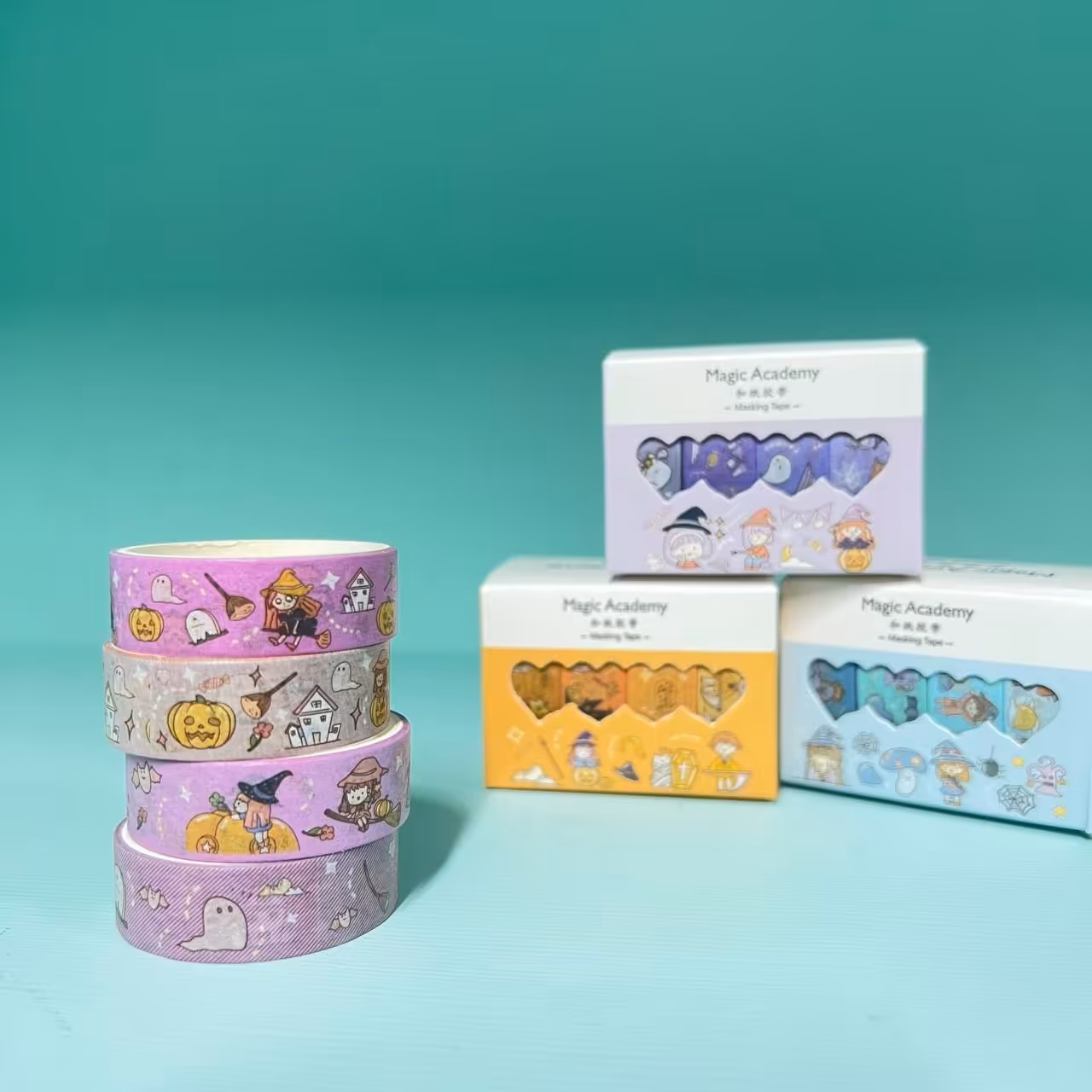 چسب واشی فانتزی ست 4 عددی طرح Magic Academy