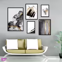 تابلو بکلیت مدل طرح نقاشی انتزاعی B-969  مجموعه 5 عددی