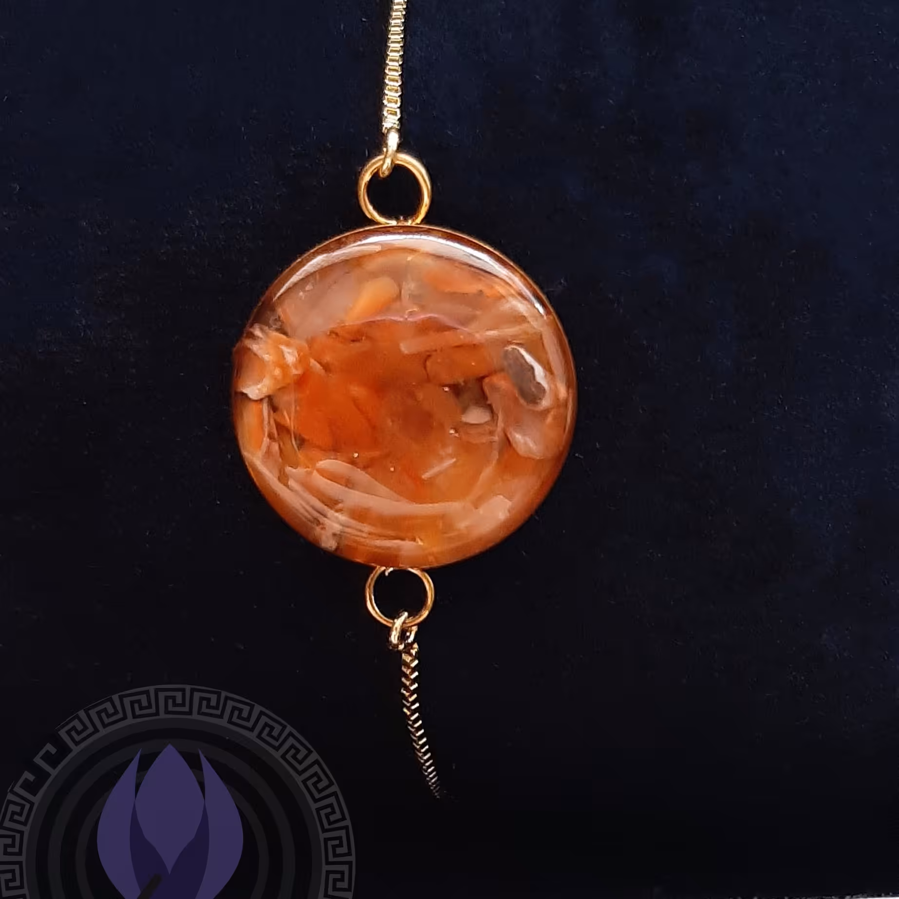 دستبند استیل رزین با سنگ (عقیق)