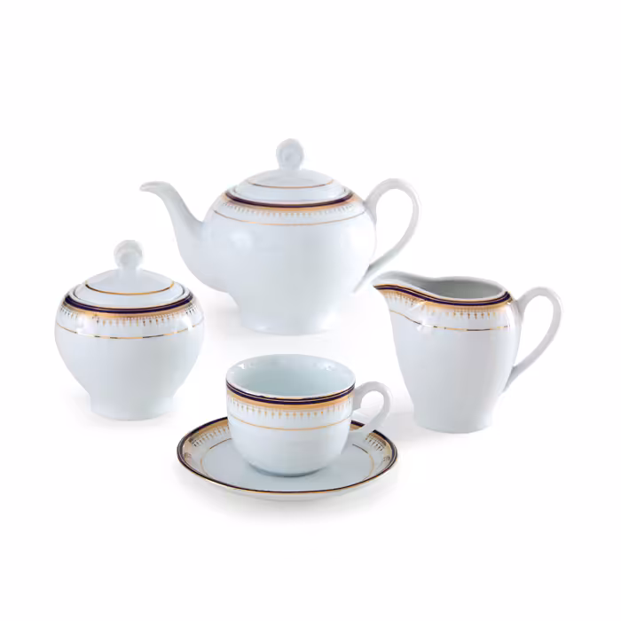 سرویس چینی زرین 6 نفره چای خوری خاطره (17 پارچه)