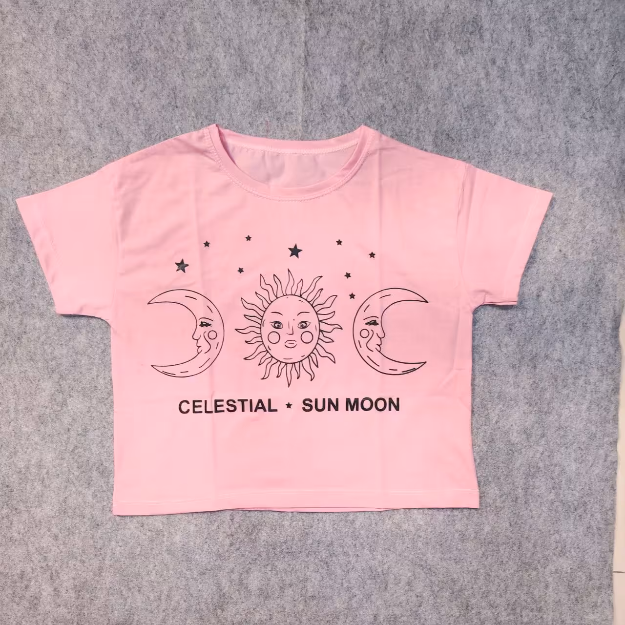 کراپ ماه و خورشید شیک و فانتزی  جنس سوپر نخ پنبه فری سایز 