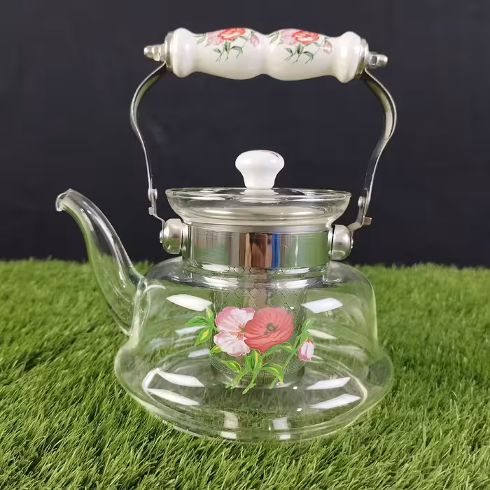 قوری پیرکس دسته سرامیک 1 لیتر کد 018